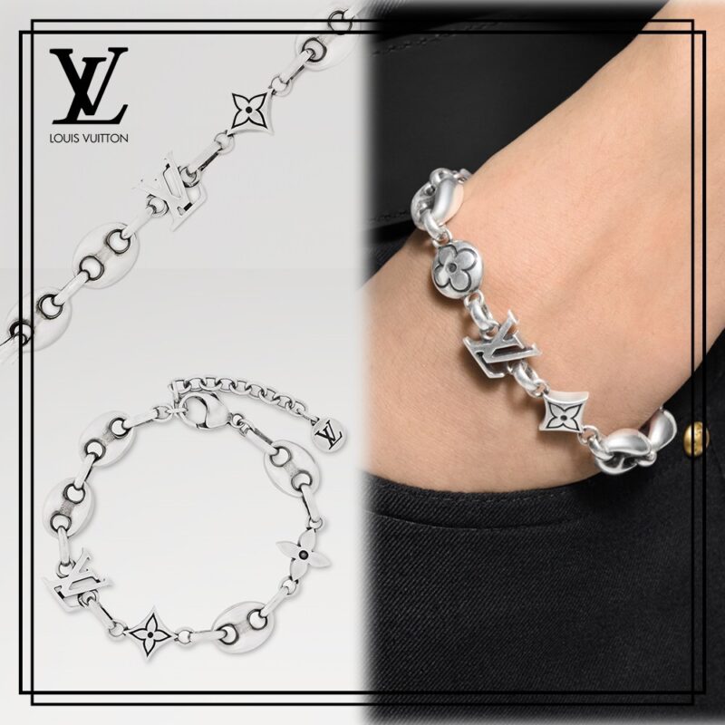 ＊お洒落【Louis Vuitton】LV セーラー ミディアム ブレスレット (シルバー)