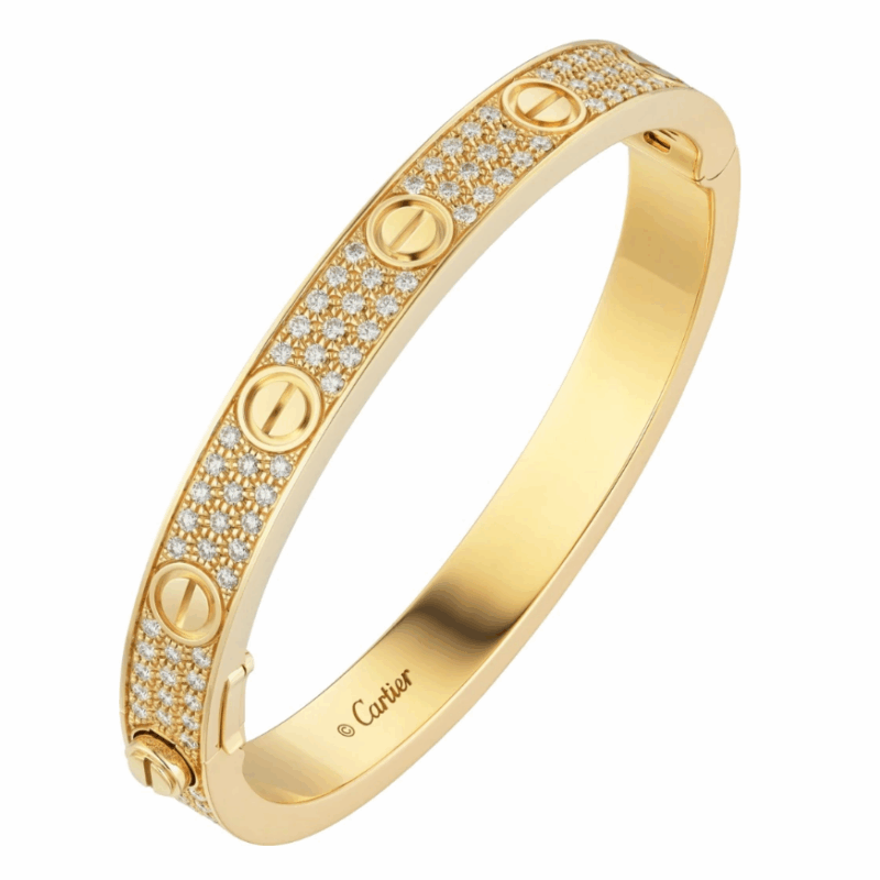【Cartier】カルティエ LOVE BRACELET, DIAMOND-PAVED ブレスレット、パヴェダイヤモンド